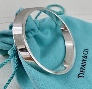 Tiffany & Co. BOLSA DE PULSERA abstracto ovalado geométrico de plata maciza - Imagen 1 de 10