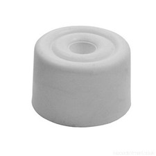 White Rubber Door Stop Stopper Buffer Round Screw In Anti Slam