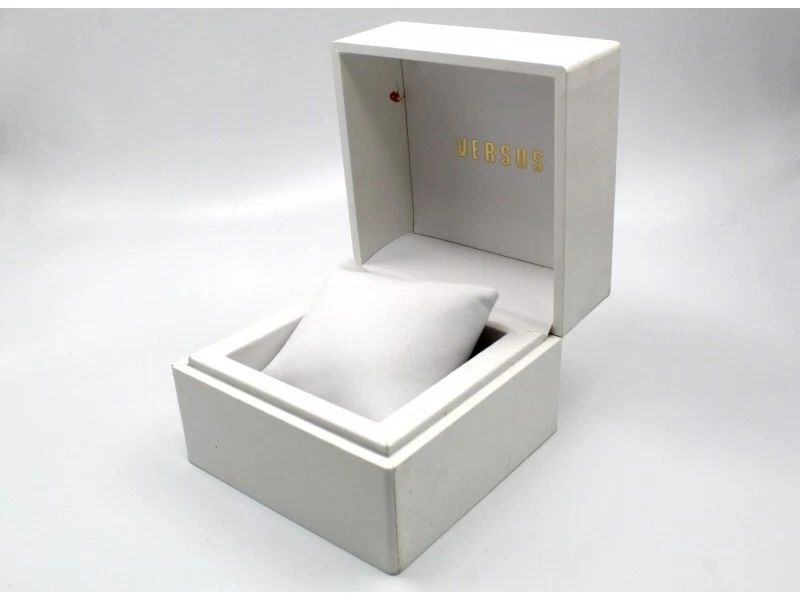 VERSUS Watch Box Equal To New Color White Unisex Logo Gold - Image 1 of 4