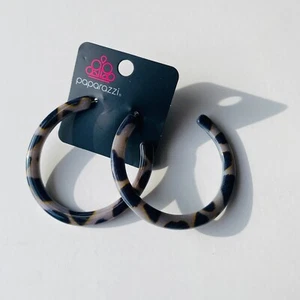 Paparazzi Earrings - HAUTE-Blooded - Multi (2.5" Sleek & Unique Hoop) - Picture 1 of 3