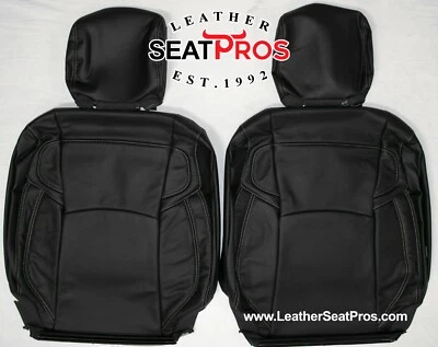 Fundas de asiento de cuero para Dodge Ram 2019-2024 doble cabina 2500 DJ D2 negro gris perfecto Foto 1 de 4