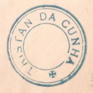 TRISTAN DA CUNHA Cover *BLUE* Cachet Type V (1929) No Stamp USA Mail MA589 - Picture 1 of 13