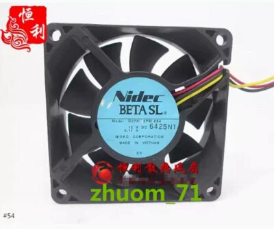 1PC Nidec D07A-12PM 09A 7025 7CM 12V 0.14A 3-wire cooling fan - Image 1 of 2