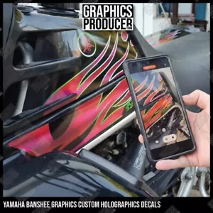2007 08 09 Yamaha Banshee Miami HOLOGRAPHIC Decals HIGH TECH THIN GRAPHICS NEW - Foto 1 di 7