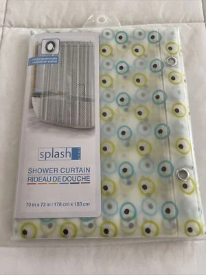 Cortina de ducha Splash Home Azure Doot 70” X 72” ojales de metal | Nueva Foto 1 de 4