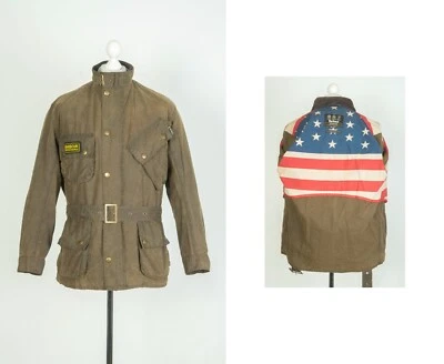 -Men's Barbour Washington Steve McQueen Wax Brown Biker Belted Jacket Size XL - Image 1 of 4