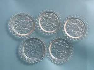 5 VINTAGE PERLEN KLARGLAS ROSE UNTERSETZER DEUTSCHE DEMOKRATISCHE REPUBLIK - Bild 1 von 4