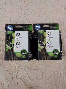 Lot of 2 HP 93 Twin Pack Tri-Color Printer Ink (HP-D4145,4160,4155,5440) EXPIRED
