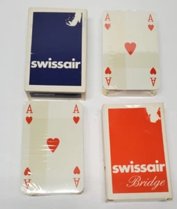 (2) Nuevos juegos de cartas Bridge sellados de colección Swissair Airlines naranja y azul - Imagen 1 de 4