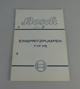 Manual Bosch Bombas De Inyección Tipo PE Estado 07/1938 - Imagen 1 de 2