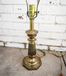Vintage Brass Table Lamp Base-Leviton Mid-Century 16 In High - Picture 1 of 7