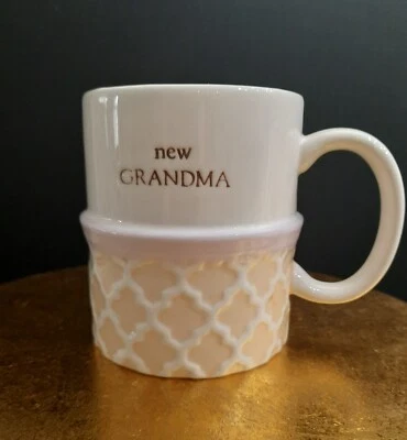 Grasslands Road "New Grandma" Ceramic Coffee Mugs 12 oz  White/Tan/Pink  - Image 1 of 4