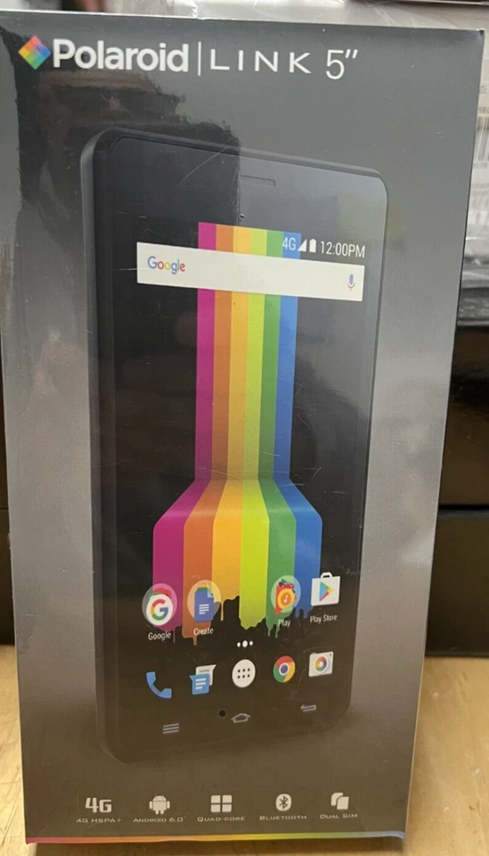 POLAROID LINK 5’’ Unlocked Android 6.0 Smartphone 4G Bluetooth A500-BK - Image 1 of 2
