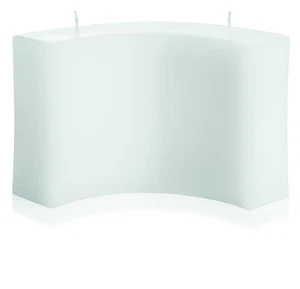 Vela moldeada "Cuarto de círculo con 2 mechas" 150x250 velas blancas en blanco Wiedemann - Imagen 1 de 1