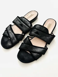 Opening Ceremony Black Leather Slides Size 40/ Uk7 - Picture 1 of 7