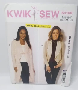 UNCUT! Misses' Cardigans Learn to Sew Sewing Pattern by Kwik Sew, K4192, XS-XL - Picture 1 of 2