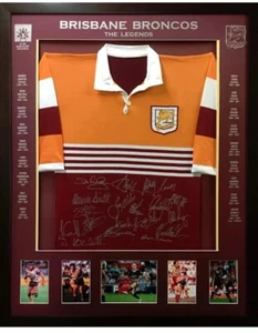 Blazed In Glory - Brisbane Broncos Legends - NRL Signed & Framed Jersey - Picture 1 of 3