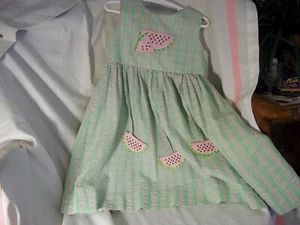 (L) Baby Crew Dress 4T Toddler Watermellon Embroidery - Picture 1 of 4