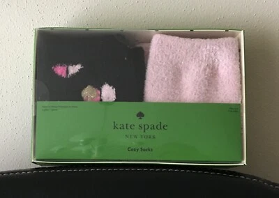 Kate Spade Zapatilla Antideslizante Acogedores Calcetines - Negro/Brillo Rosa Ligero (2 Pares) Caja Foto 1 de 4