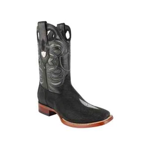 Men's Wild West Stingray Single Stone Black Ranch Toe Boot 28241205 - Picture 1 of 4