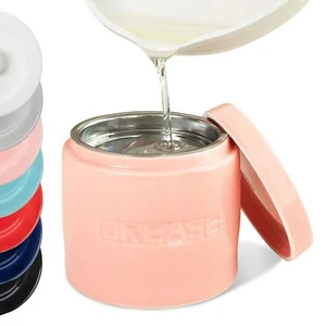 Bacon Grease Oil Container Storage Can Keeper w/Stainless Strainer Paleo Keto... - Picture 1 of 7