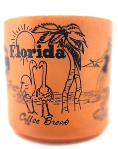Vintage State Of Florida Preowned Souvenir Federal Glass Orange Coffee Mug - Picture 1 of 7