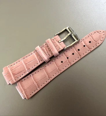 Correa de reloj TechnoMarine rosa cocodrilo 15 mm ENTRADA (total 20 mm) pasadores de hebilla Foto 1 de 4