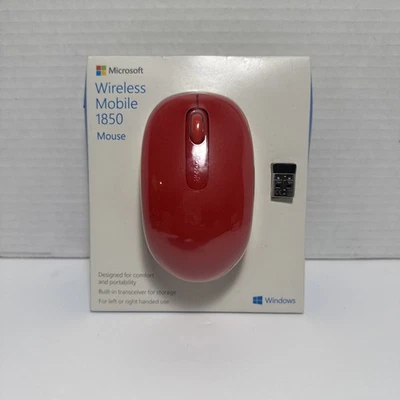 Microsoft Wireless Mobile Mouse 1850 - Flame Red. Comfortable Right/Left Hand - Image 1 of 4