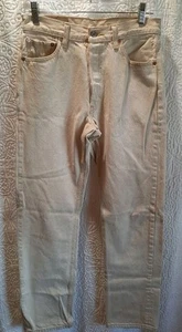 Levis Herren Jeans 31x36 Creme 501 Straight Leg Vintage Denim Classic 90s Freizeit - Bild 1 von 15