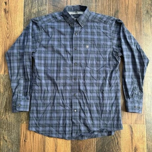 Ariat Pro Series Men’s Stretch Plaid Button Down Shirt Medium M - Picture 1 of 10