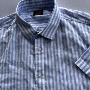 UNTUCKit Breckenridge Blue White Stripe Linen Shirt XXXL 3XL Men’s - Picture 1 of 8