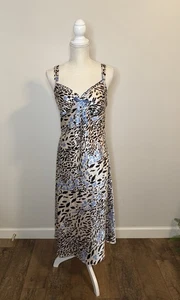Jones New York Satin Gown Floral Animal Print Pattern Sz L - Picture 1 of 11