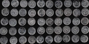 Z55 ..... Mexiko 50 Centavos Lot 50 Münzen, Steinadler im erbitterten Kampf - Bild 1 von 4