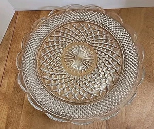 Anchor Hocking WEXFORD Schalenrand Torte Platte Platte klar 14 Zoll überbacken - Bild 1 von 3