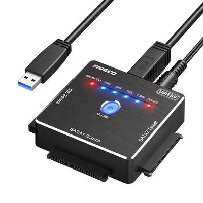 FIDECO USB 3.0 zu IDE & SATA Adapter, SATA zu IDE Festplatten Konverter HDD SSD - Bild 1 von 4