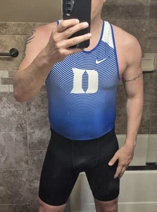 Nike Duke Blue Devils Track & Field Speedsuit Large RARE! Unitard Mens Singlet - Picture 1 of 6