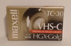Maxell TC-30 Cassette VHS-C Premium High Grade HGX-Gold Camcorder Video Tape - Picture 1 of 5