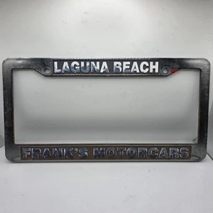 Laguna Beach Franks Motor Cars Silver Plastic License Plate Frame Front Rear - Picture 1 of 2