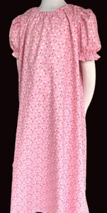 Girl long full gown cotton floral dress modest CUSTOM pink size XS S M L XL - Picture 1 of 1
