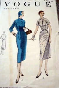 BELLISSIMO ABITO VINTAGE ANNI '50 VOGUE motivo da cucito 16/34 FF - Foto 1 di 1