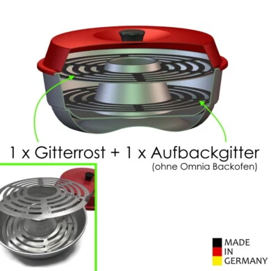 STYYL SETPREIS 1x Edelstahl Gitterrost + 1x Aufbackgitter passend für OMNIA Backofen