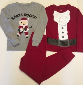 LNWOT GYMBOREE CHRISTMAS SANTA ROCKS & SUIT 3 PC PAJAMA BOY GIRL 7 HANNA STYLE - Picture 1 of 8