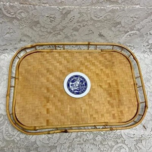 Vintage Bamboo Serving Tray 19in x13in - Picture 1 of 8