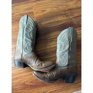 Morgan Miller Two Tone Gray and Brown Exotic Lizard Men's 7.5D - Picture 1 of 9