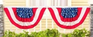 2 Pack of American USA Flag Bunting 22" x 36" Patriotic 4th of July Decoration - Picture 1 of 2