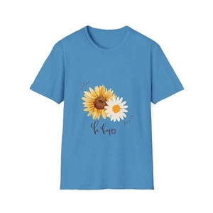 Be Happy Sunflower Daisy Unisex Softstyle T-Shirt - Picture 1 of 21