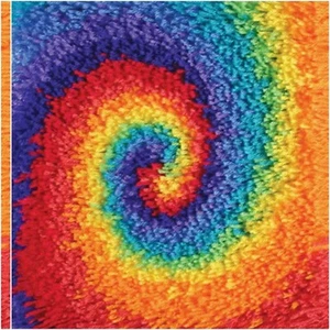 WhirlRain Latch Hook Kit - Vibrant Rainbow Rug Crochet Yarn DIY Embroidery Needl - Picture 1 of 7