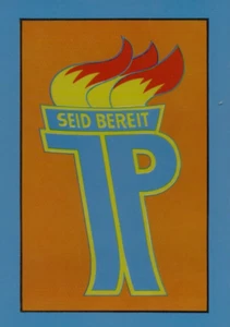 Ostalgie-Postkarte mit Emblem der Pionierorganisation für Junge Pioniere, blank0 - Bild 1 von 1