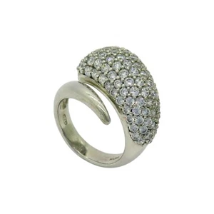 Anello goccia pavè in argento 925 - Foto 1 di 4