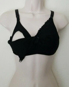 34C Secret Treasures Nursing Bra Wire Free Easy Clasp 2-Pack Black and Tan - Picture 1 of 11